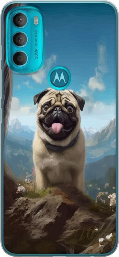 Mobildeksel til Motorola Moto G71 5G med Glad Hund motiv
