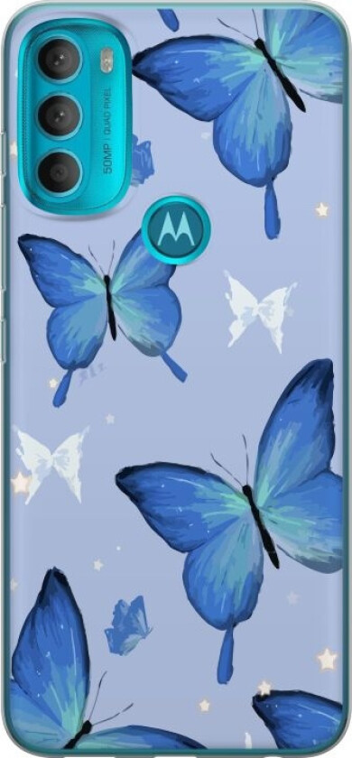 Mobildeksel til Motorola Moto G71 5G med Blå sommerfugler motiv
