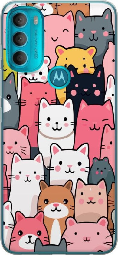 Mobildeksel til Motorola Moto G71 5G med Kattmønster motiv