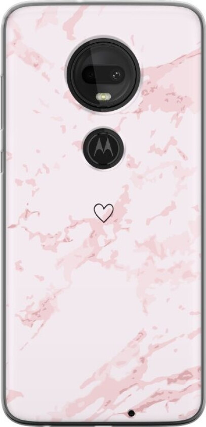 Mobildeksel til Motorola Moto G7 med Rosa Hjerte motiv