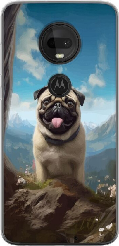 Mobildeksel til Motorola Moto G7 med Glad Hund motiv