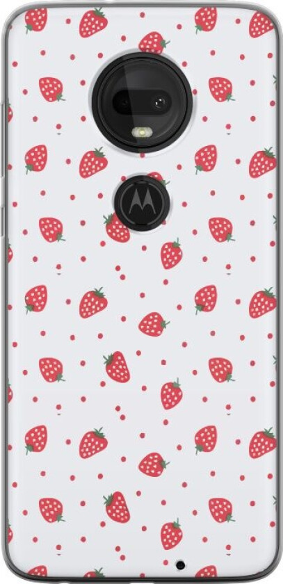 Mobildeksel til Motorola Moto G7 med Jordbær motiv