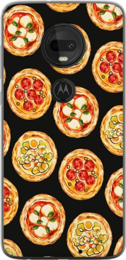 Mobildeksel til Motorola Moto G7 med Pizza motiv