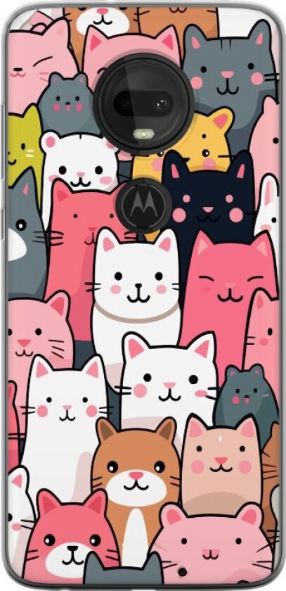 Mobildeksel til Motorola Moto G7 med Kattmønster motiv