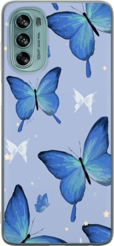 Mobildeksel til Motorola Moto G62 5G med Blå sommerfugler motiv