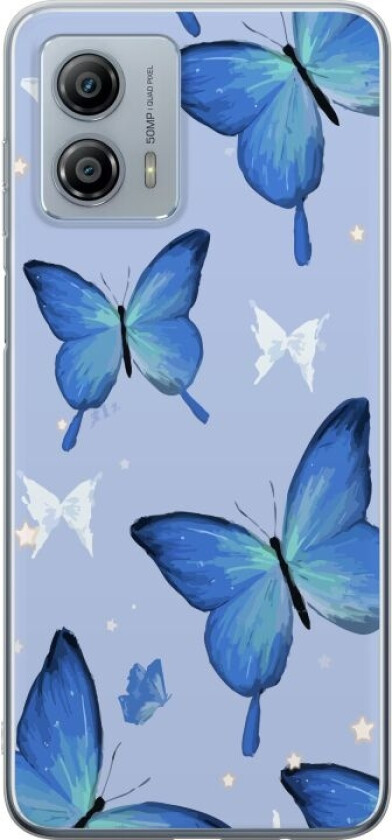 Mobildeksel til Motorola Moto G53 med Blå sommerfugler motiv