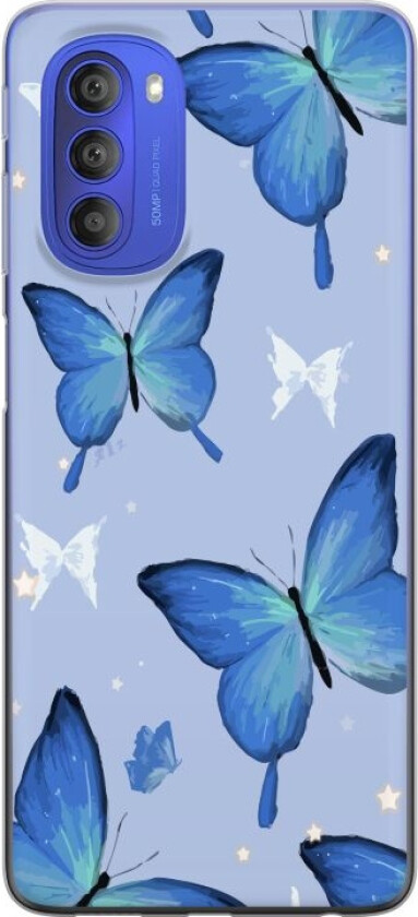 Mobildeksel til Motorola Moto G51 5G med Blå sommerfugler motiv