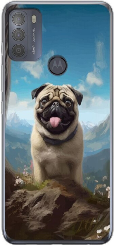 Mobildeksel til Motorola Moto G50 med Glad Hund motiv