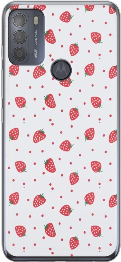 Mobildeksel til Motorola Moto G50 med Jordbær motiv