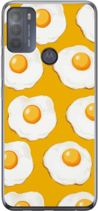 Mobildeksel til Motorola Moto G50 med Stekt egg motiv