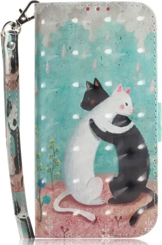 Samsung Galaxy A25 (5G) Kunstskinn Deksel m. Trykk & Stropp - To Katter