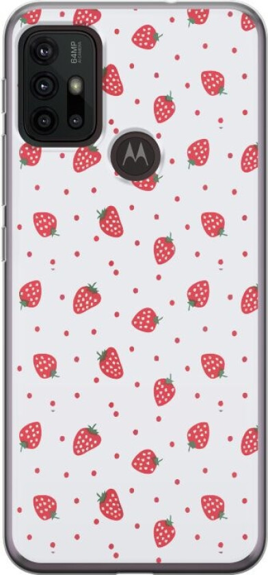 Mobildeksel til Motorola Moto G30 med Jordbær motiv