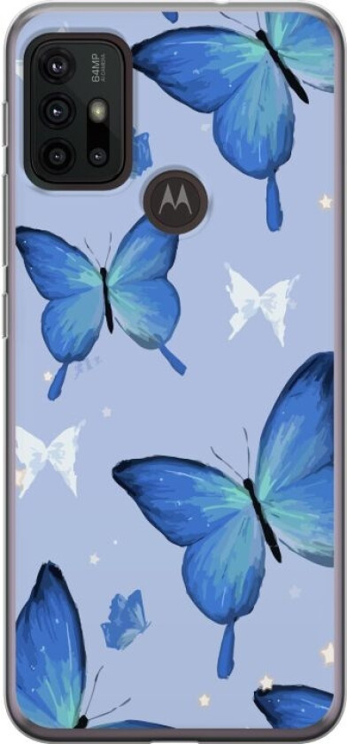 Mobildeksel til Motorola Moto G30 med Blå sommerfugler motiv