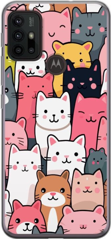 Mobildeksel til Motorola Moto G30 med Kattmønster motiv
