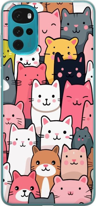 Mobildeksel til Motorola Moto G22 med Kattmønster motiv