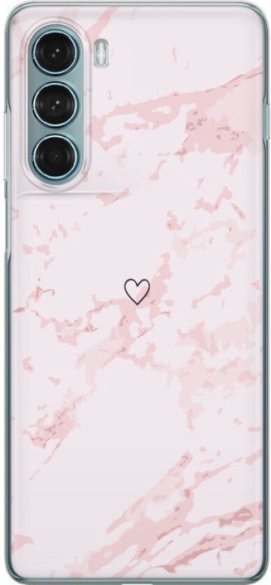 Mobildeksel til Motorola Moto G200 5G med Rosa Hjerte motiv