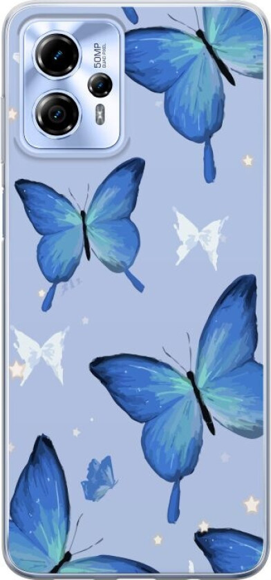 Mobildeksel til Motorola Moto G13 med Blå sommerfugler motiv