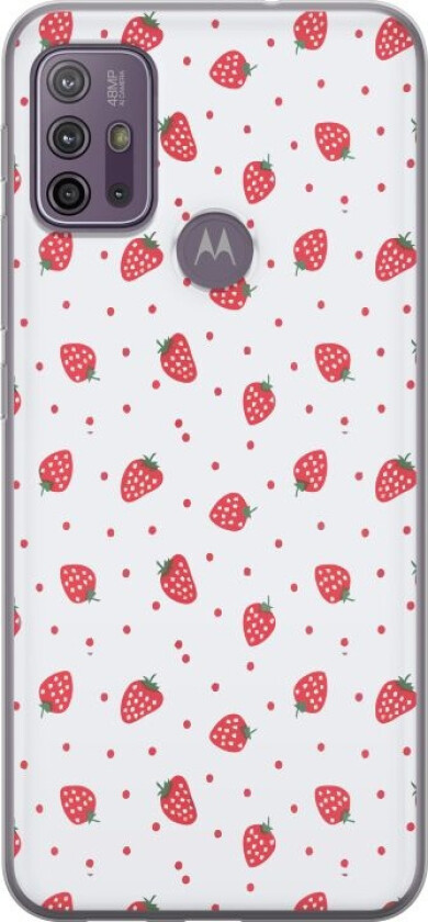 Mobildeksel til Motorola Moto G10 med Jordbær motiv