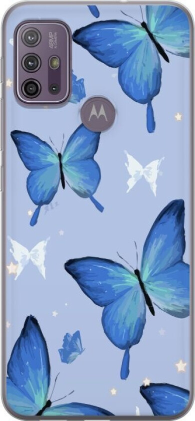 Mobildeksel til Motorola Moto G10 med Blå sommerfugler motiv