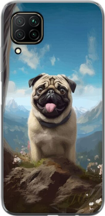 Mobildeksel til Huawei P40 lite med Glad Hund motiv