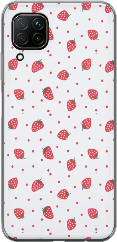 Mobildeksel til Huawei P40 lite med Jordbær motiv
