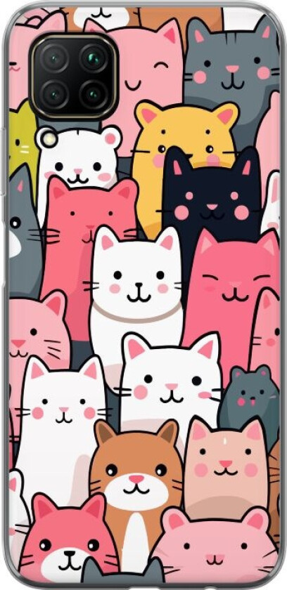 Mobildeksel til Huawei P40 lite med Kattmønster motiv