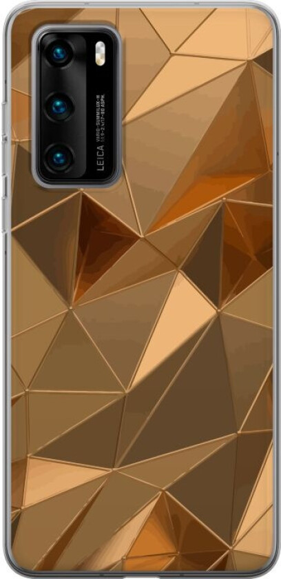 Mobildeksel til Huawei P40 med 3D Gull motiv