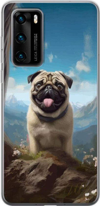 Mobildeksel til Huawei P40 med Glad Hund motiv