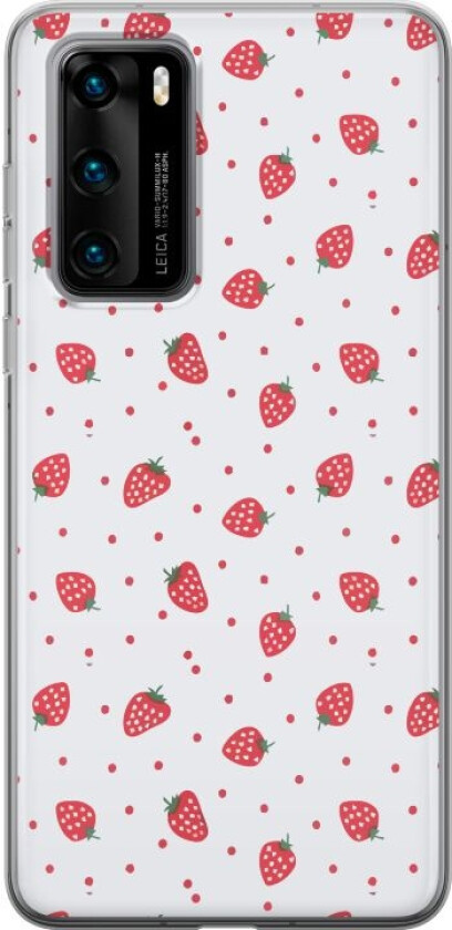 Mobildeksel til Huawei P40 med Jordbær motiv