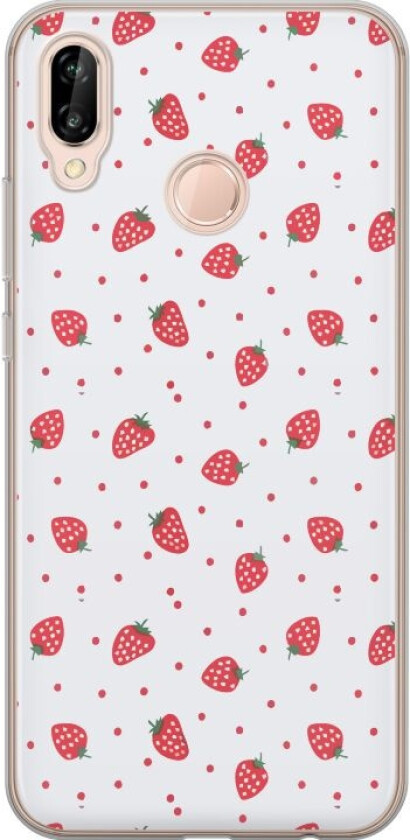 Mobildeksel til Huawei P20 lite med Jordbær motiv