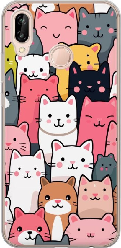 Mobildeksel til Huawei P20 lite med Kattmønster motiv
