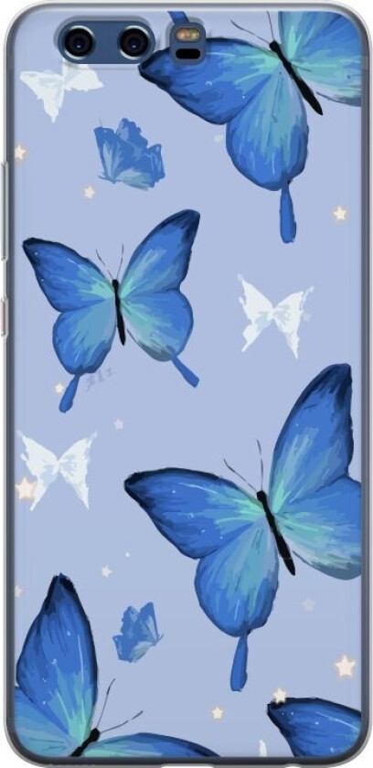 Mobildeksel til Huawei P10 med Blå sommerfugler motiv