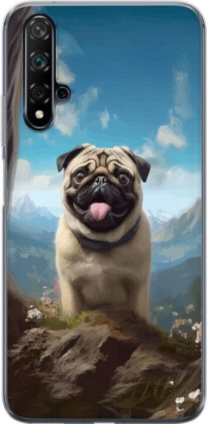 Mobildeksel til Huawei nova 5T med Glad Hund motiv