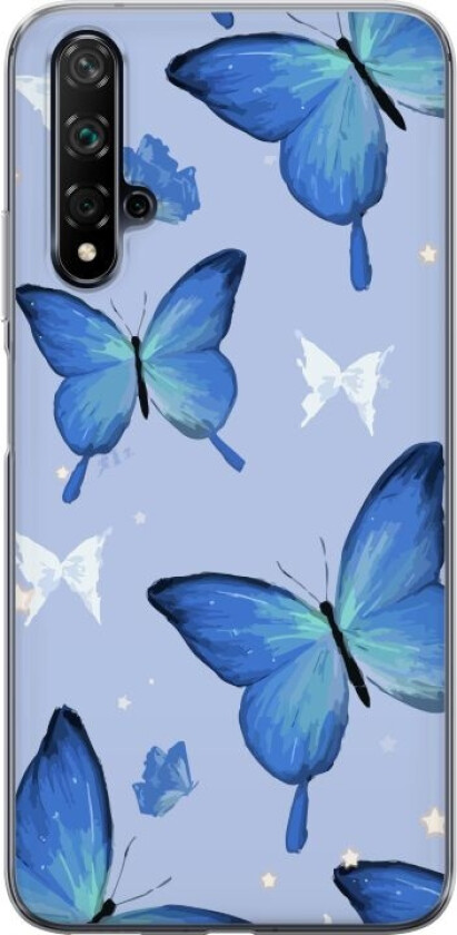 Mobildeksel til Huawei nova 5T med Blå sommerfugler motiv