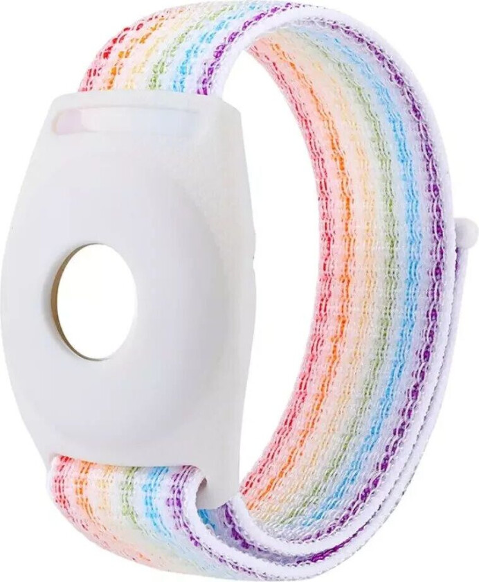 AirTag Barne Stoffrem - Regnbue - Hvit