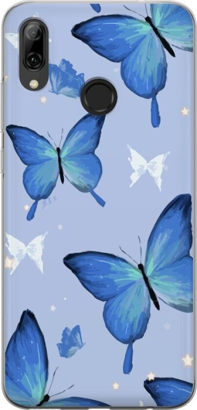 Mobildeksel til Huawei P smart 2019 med Blå sommerfugler motiv