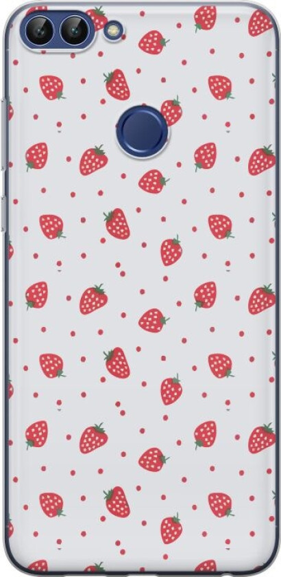 Mobildeksel til Huawei P smart med Jordbær motiv
