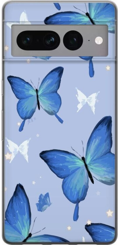 Mobildeksel til Google Pixel 7 Pro med Blå sommerfugler motiv