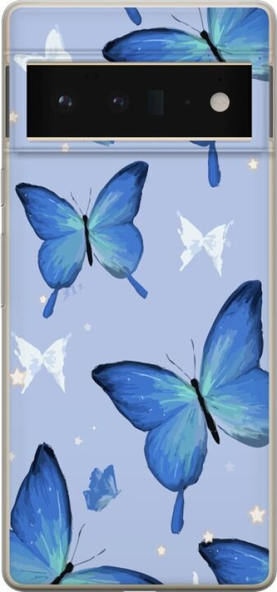 Mobildeksel til Google Pixel 6 Pro med Blå sommerfugler motiv