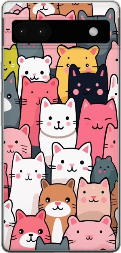 Mobildeksel til Google Pixel 6a med Kattmønster motiv