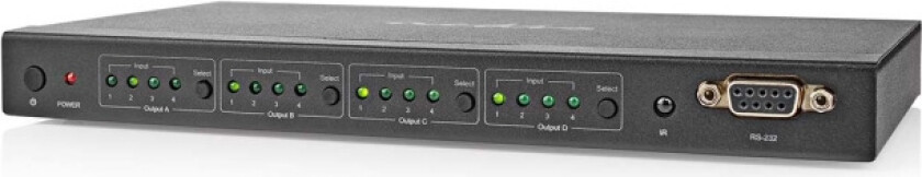 Bilde av HDMI ™ Matrix Switch | 4 stk. 4-porters port(s) | DC-strøm / 1x RS232 / 4x HDMI™ Inngang | 4x HDMI™ Utgang | 4K@60Hz | 18