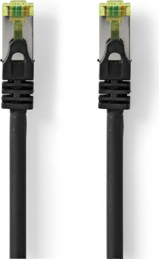 CAT7 nettverkskabel | S/FTP | RJ45 Han | RJ45 Han | 0.50 m | Snagless | Rund | LSZH | Sort | Label