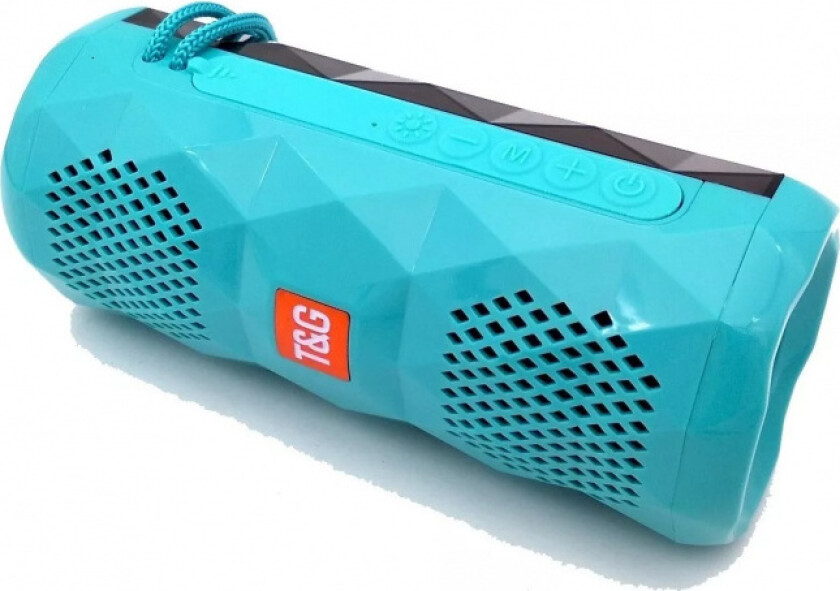 TG-167 Bluetooth-høyttaler 5W med kule LED-lyseffekter og dobbel bass, turkis