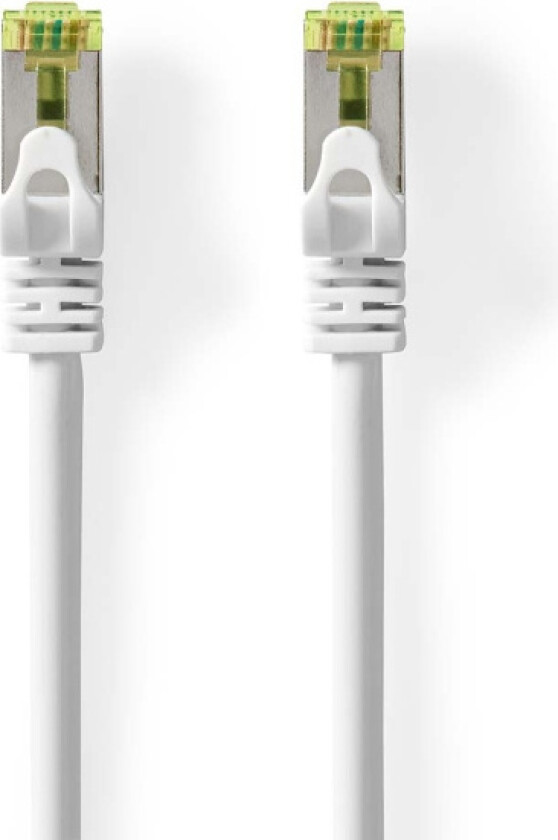 CAT7 nettverkskabel S/FTP RJ45 Han RJ45 Han 1.00 m Snagless Rund LSZH Hvit Label