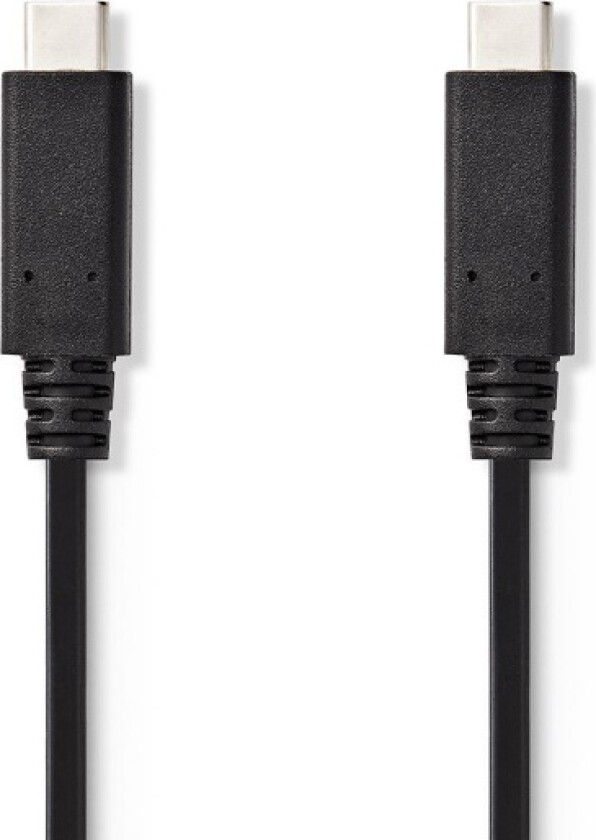USB-kabel | USB 3.2 Gen 2 | USB-C™ Hann | USB-C™ Hann | 15 W | 10 Gbps | Nikkel belagt | 1.00 m | Rund | PVC | Sort | Stik