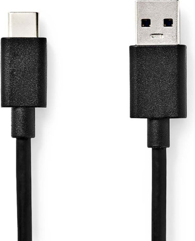 USB-kabel | USB 3.2 Gen 1 | USB-A Han | USB-C™ Hann | 15 W | 5 Gbps | Nikkel belagt | 1.00 m | Rund | PVC | Sort | Label
