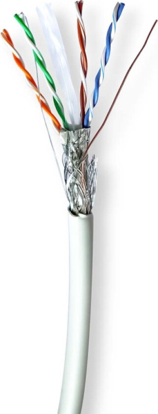 Nettverkskabelen Roll | CAT6 | Fast | S/FTP | Bare kobber | 100.0 m | Innendørs | Rund | LSZH | Grå | Gaveeske