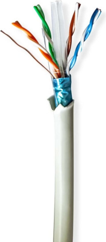Bilde av Nettverkskabelen Roll | CAT6 | Fast | F/UTP | Bare kobber | 50.0 m | Innendørs | Rund | LSZH | Grå | Gaveeske