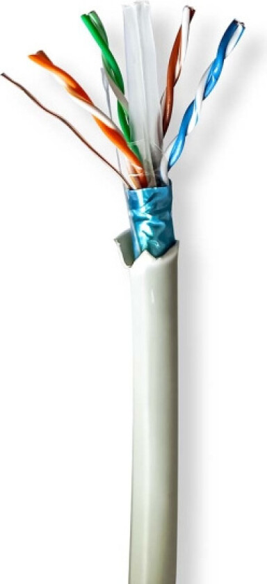 Bilde av Nettverkskabelen Roll | CAT6 | Fast | F/UTP | Bare kobber | 305.0 m | Innendørs | Rund | LSZH | Grå | Gaveeske