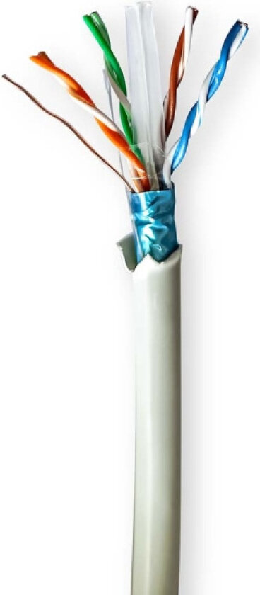 Nettverkskabelen Roll | CAT6 | Strandet | F/UTP | Bare kobber | 100.0 m | Innendørs | Rund | LSZH | Grå | Gaveeske